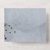 Invitation Tout En Un Elégant chic rustique gris étoiles lumières Mariag (Verso)