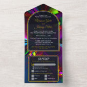 Invitation Tout En Un Elegant Classic Modern Floral Pattern #902 Wedding (À l'intérieur)