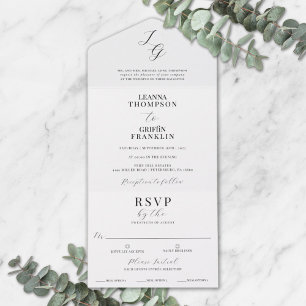 Invitation Tout En Un Élégant classique Mariage économique d'économie de