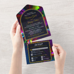 Invitation Tout En Un Élégant Classique Moderne Motif Floral #902 Mariag