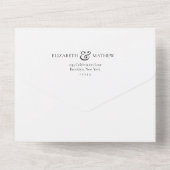 Invitation Tout En Un Élégant classique Script calligraphie Mariage phot (Verso)