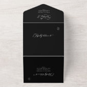 Invitation Tout En Un Élégant Classy Mariage Noir (Dehors)
