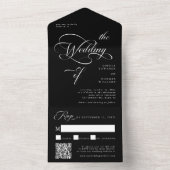 Invitation Tout En Un Élégant Classy Mariage Noir (À l'intérieur)