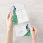 Invitation Tout En Un Elégant Classy Ornate Aquarelle Peacock Mariage<br><div class="desc">Classy Ornate Watercolor Peacock Collection - c'est une élégante aquarelle Illustration de paon lumineux coloré, avec une bordure ornée. Idéal pour vos mariage et fêtes de classe moderne. Il est très facile de customiser, avec vos données personnelles. Si vous avez besoin d'un autre produit correspondant ou de la personnalisation, veuillez...</div>