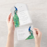 Invitation Tout En Un Elégant Classy Ornate Aquarelle Peacock Mariage<br><div class="desc">Classy Ornate Watercolor Peacock Collection - c'est une élégante aquarelle Illustration de paon lumineux coloré, avec une bordure ornée. Idéal pour vos mariage et fêtes de classe moderne. Il est très facile de customiser, avec vos données personnelles. Si vous avez besoin d'un autre produit correspondant ou de la personnalisation, veuillez...</div>