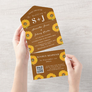 Invitation Tout En Un Élégant Code QR de Réponse pour Mariage au Tournes
