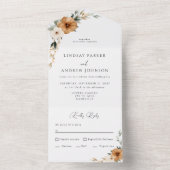Invitation Tout En Un Elegant Copper & Earthy Botanical Wedding   (À l'intérieur)