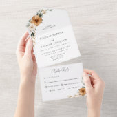 Invitation Tout En Un Elegant Copper & Earthy Botanical Wedding   (Déchirure)