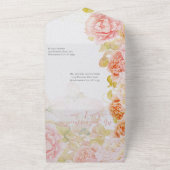 Invitation Tout En Un Elégant corail rose Secret Rose Jardin Mariage (Dehors)