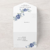 Invitation Tout En Un Élégant Dusty Blue Greenery Fournitures Mariages (Dehors)