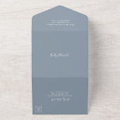 Invitation Tout En Un Elégant Dusty Blue Mariage moderne (Dehors)