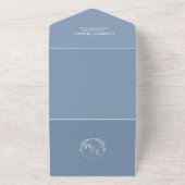 Invitation Tout En Un Elégant Dusty Blue QR Code Mariage photo (Dehors)