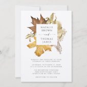 Invitation Tout en un élégant Dusty Brown Mariage de automne  (Devant)