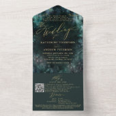 Invitation Tout En Un Élégant Émeraude Élégant Émeraude De Bois Fraisé E (À l'intérieur)