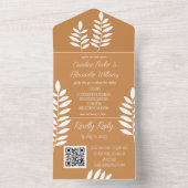 Invitation Tout En Un Élégant en terre cuite rouille automne floral RSVP (À l'intérieur)