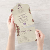 Invitation Tout En Un Elégant et Floral Motif géométrique Mariage islami (Déchirure)