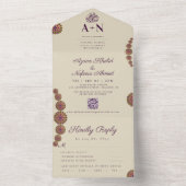 Invitation Tout En Un Elégant et Floral Motif géométrique Mariage islami (À l'intérieur)