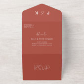 Invitation Tout En Un Élégant et moderne mariage en terre cuite (Dehors)