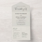 Invitation Tout En Un Elégant et moderne mariage vert sauge (À l'intérieur)