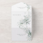 Invitation Tout En Un Elégant Eucalyptus Botanique Sage QR Code Mariage (Dehors)