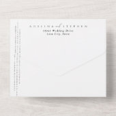 Invitation Tout En Un Élégant Fairy Lights Black & White QR Code Mariage (Verso)
