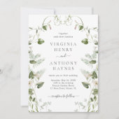 Invitation Tout en un Elegant Fleur sauvage d'aquarelle Maria (Devant)