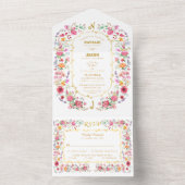 Invitation Tout En Un Elégant Fleur sauvage Meadow Printemps Jardin Mari (À l'intérieur)