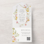 Invitation Tout En Un Élégant Fleur sauvage moderne Mariage d'été de pri (À l'intérieur)