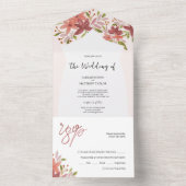 Invitation Tout En Un Élégant Fleur sauvage rustique en terre cuite Blus (À l'intérieur)