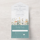 Invitation Tout En Un Élégant Fleur sauvage tout en un Mariage (À l'intérieur)