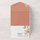 Invitation Tout En Un Elégant Fleurs d'Aquarelle en terre cuite (Dehors)