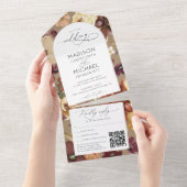 Invitation Tout En Un Élégant Fleurs sauvages de automne Floral QR Maria (Déchirure)