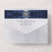 Invitation Tout En Un Élégant flocon de neige à bijoux (Verso)