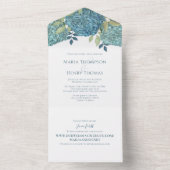 Invitation Tout En Un Elégant Floral Blue Hydrangea Mariage Website (À l'intérieur)