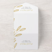 Invitation Tout En Un Élégant Floral Gold Formal Mariage (Dehors)