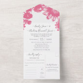 Invitation Tout En Un Elégant floral simple rose et blanc tournesol (À l'intérieur)