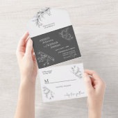 Invitation Tout En Un Elegant Floral Wedding (Déchirure)