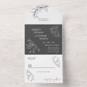 Invitation Tout En Un Elegant Floral Wedding (À l'intérieur)