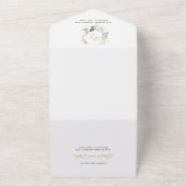 Invitation Tout En Un Elegant Gold Greenery Eucalyptus Monogram Wedding (Dehors)