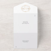 Invitation Tout En Un Elégant Gold Laurel Garland Monogram Mariage (Dehors)