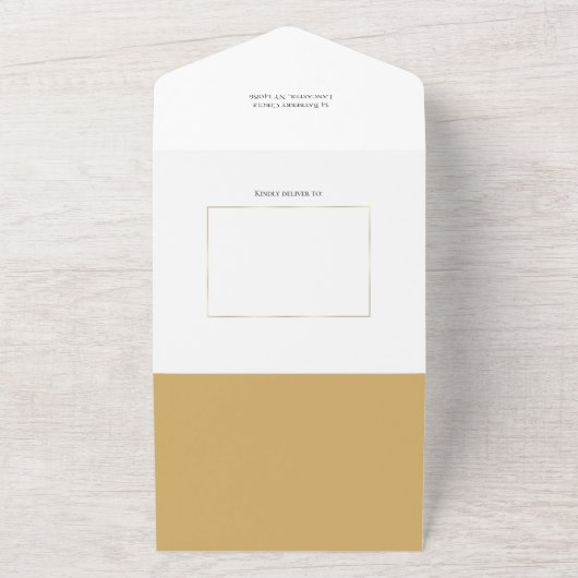 Invitation Tout En Un Elegant Gold Peace on Earth Photo (Dehors)