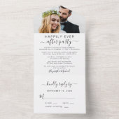 Invitation Tout En Un Elégant Heureusement Jamais Après Photo Mariage Ré (À l'intérieur)