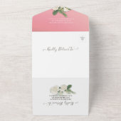 Invitation Tout En Un Elégant Hydrangeas Éclairage à cordes Mariage rose (Dehors)