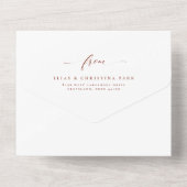 Invitation Tout En Un Élégant initiales simple mariage de rouille en ter (Verso)