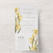 Invitation Tout En Un Élégant Jaune Daffodile Jaune Mariage Floral (À l'intérieur)