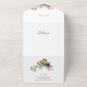 Invitation Tout En Un Elégant Joyeux Noël Botanique Arc Photo (Dehors)