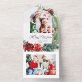 Invitation Tout En Un Elégant Joyeux Noël Botanique Arc Photo (À l'intérieur)