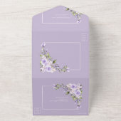 Invitation Tout En Un Élégant Lavande Lavande Rustique Mariage dentelle (Dehors)