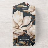 Invitation Tout En Un Elégant Magnolias rose et verdure (Dehors)