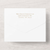 Invitation Tout En Un Élégant Mariage blanc et or (Verso)